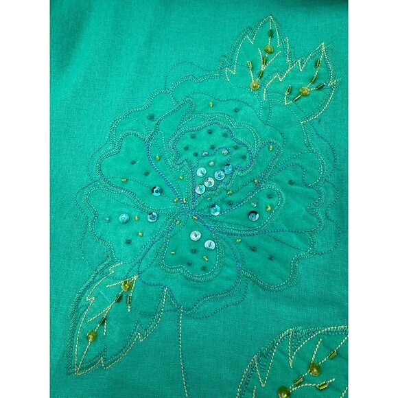 Napa Valley Womens Turquoise Embroidered Button-Up Blouse IX - Picture 8 of 8
